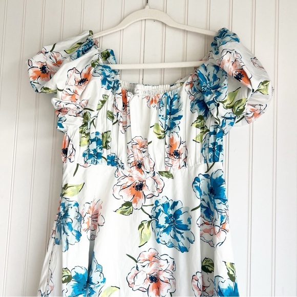 Abercrombie & Fitch Size 13/14 Floral Ruched Puff Sleeve Dress NEW! - Picture 3 of 8